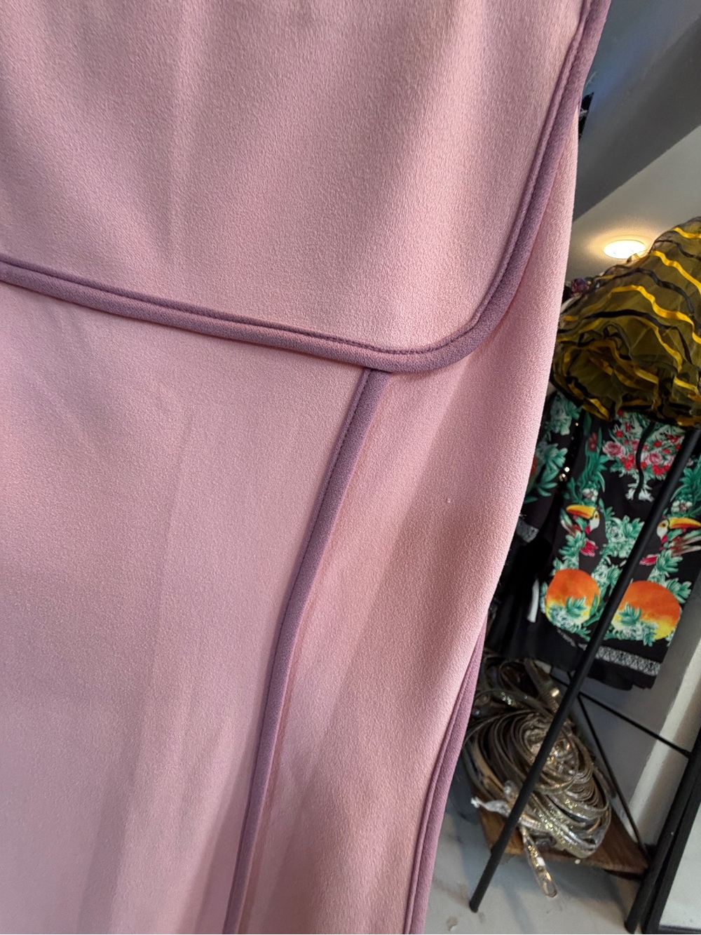 Jessica Blush Pink Midi Shift Dress with Square Yoke - Picture 3 of 5